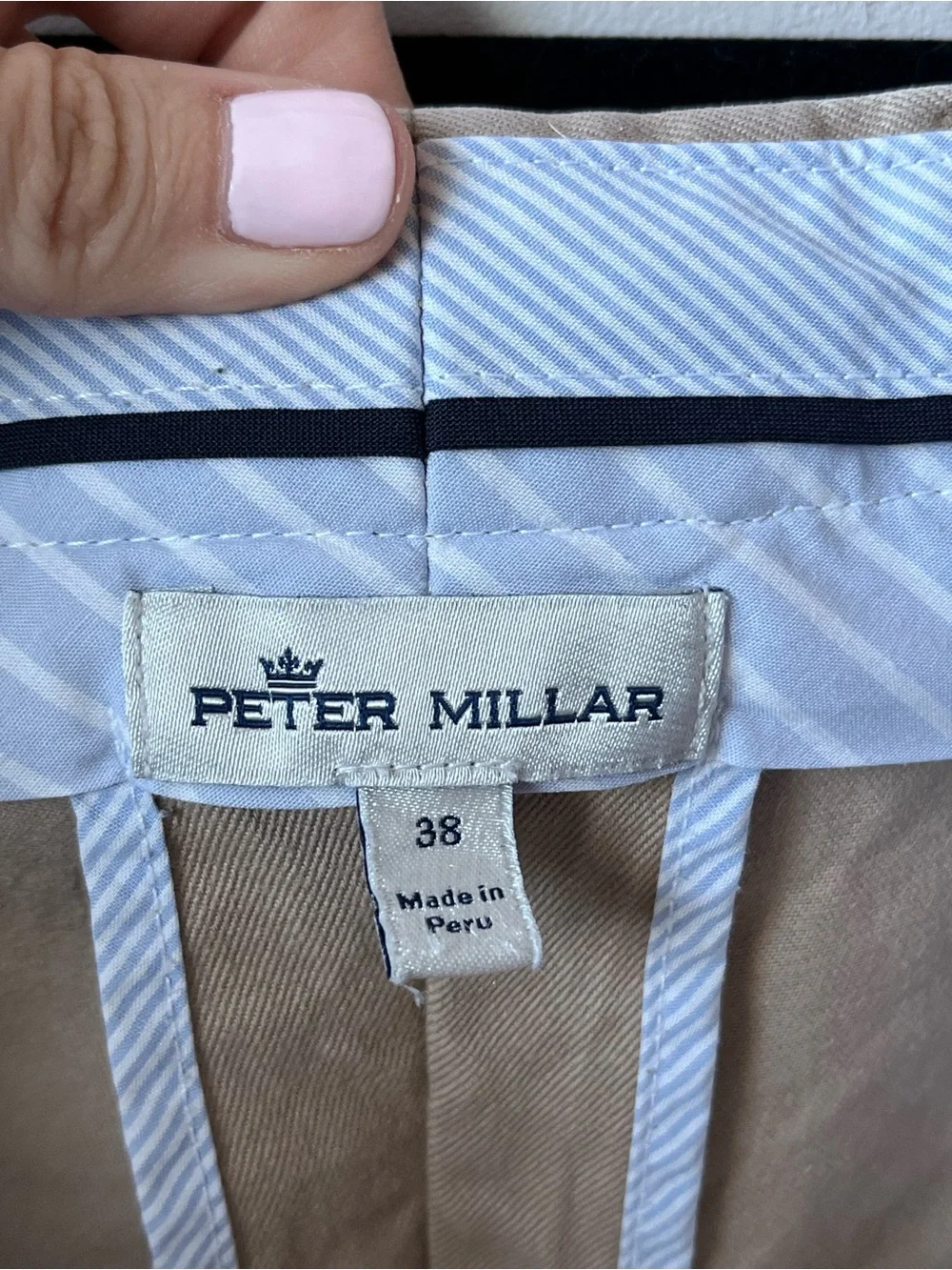 Peter Millar Lot of 2 Crown Soft Touch Twill Golf Shorts 8.5” Men 38 Khaki Gray
